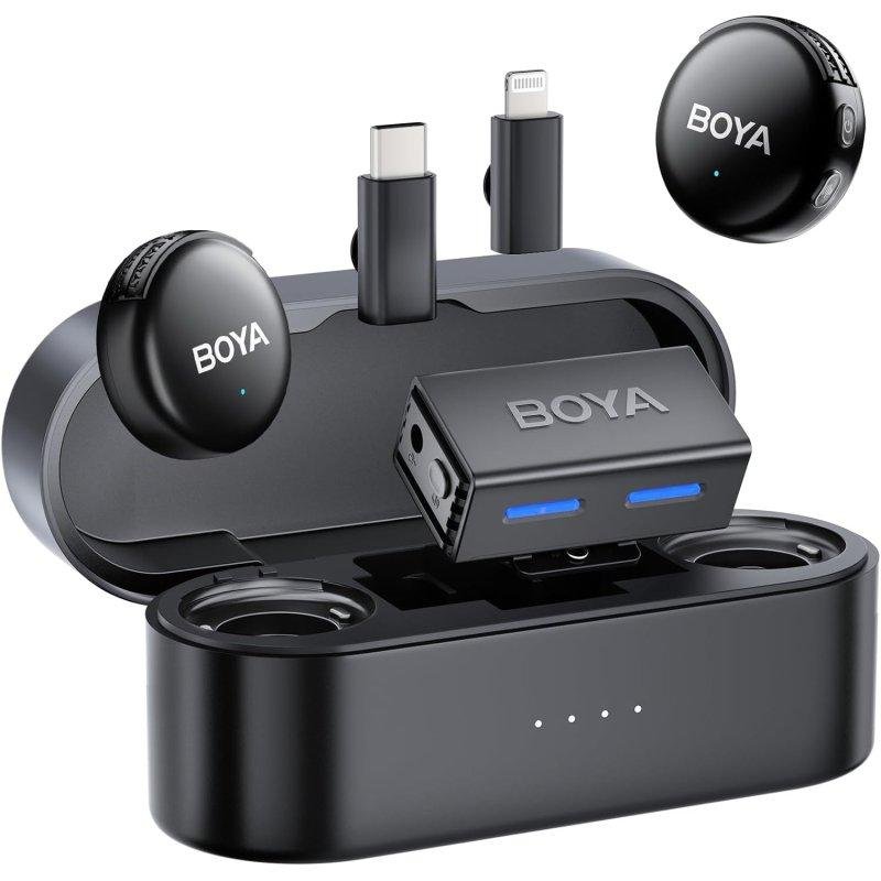 Detalle de BOYA BOYALINK 3: micrófono inalámbrico USB-C omnidireccional con cancelación de ruido IA