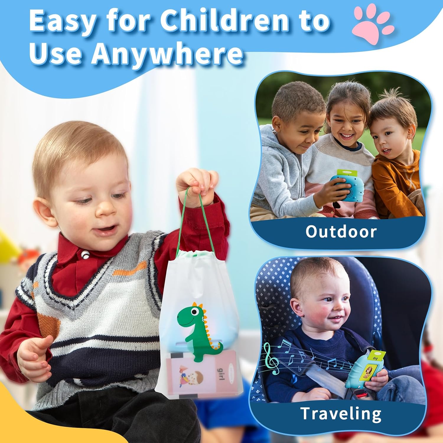 Thumbnail 5 de Aullsaty Toddler Talking Flash Cards 248