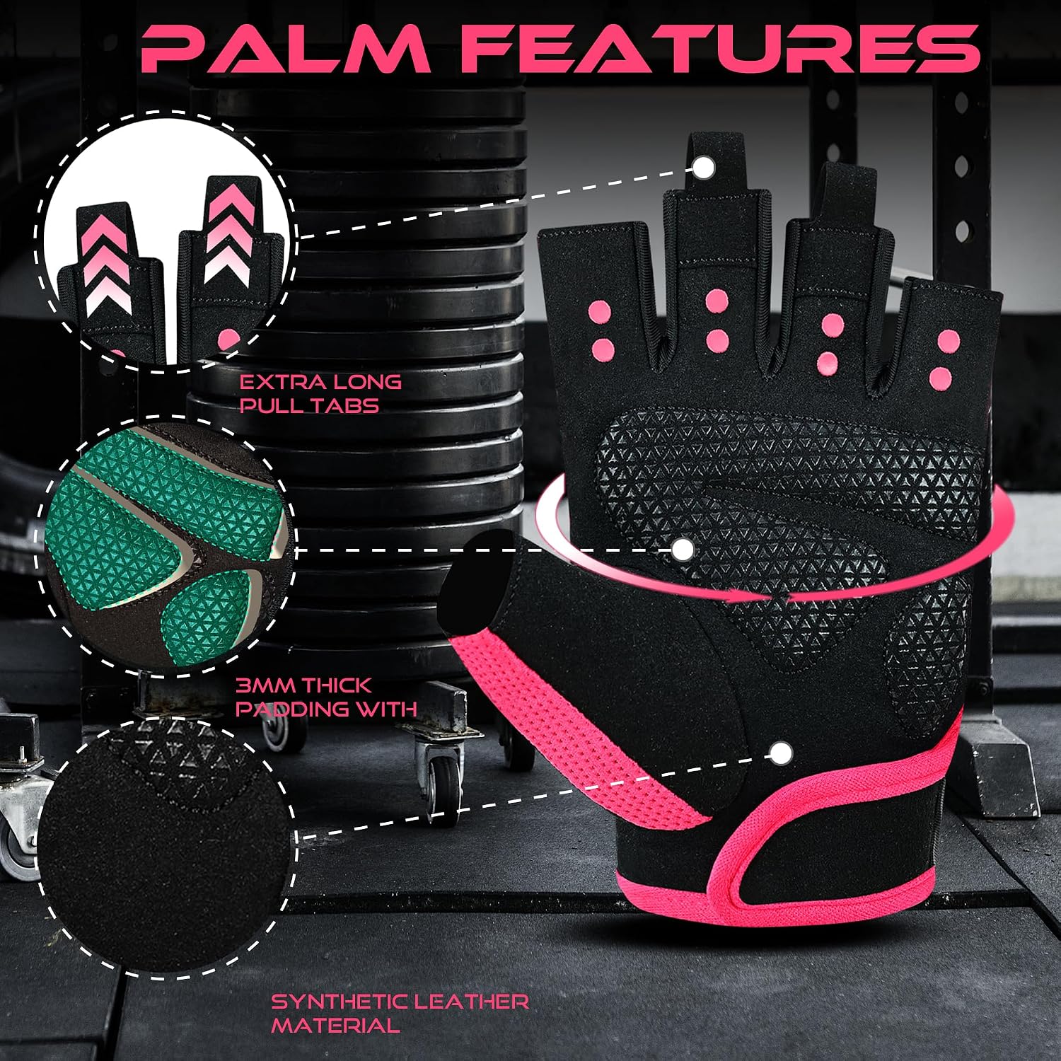 Detalle de Beast Rage Fingerless Workout Gloves