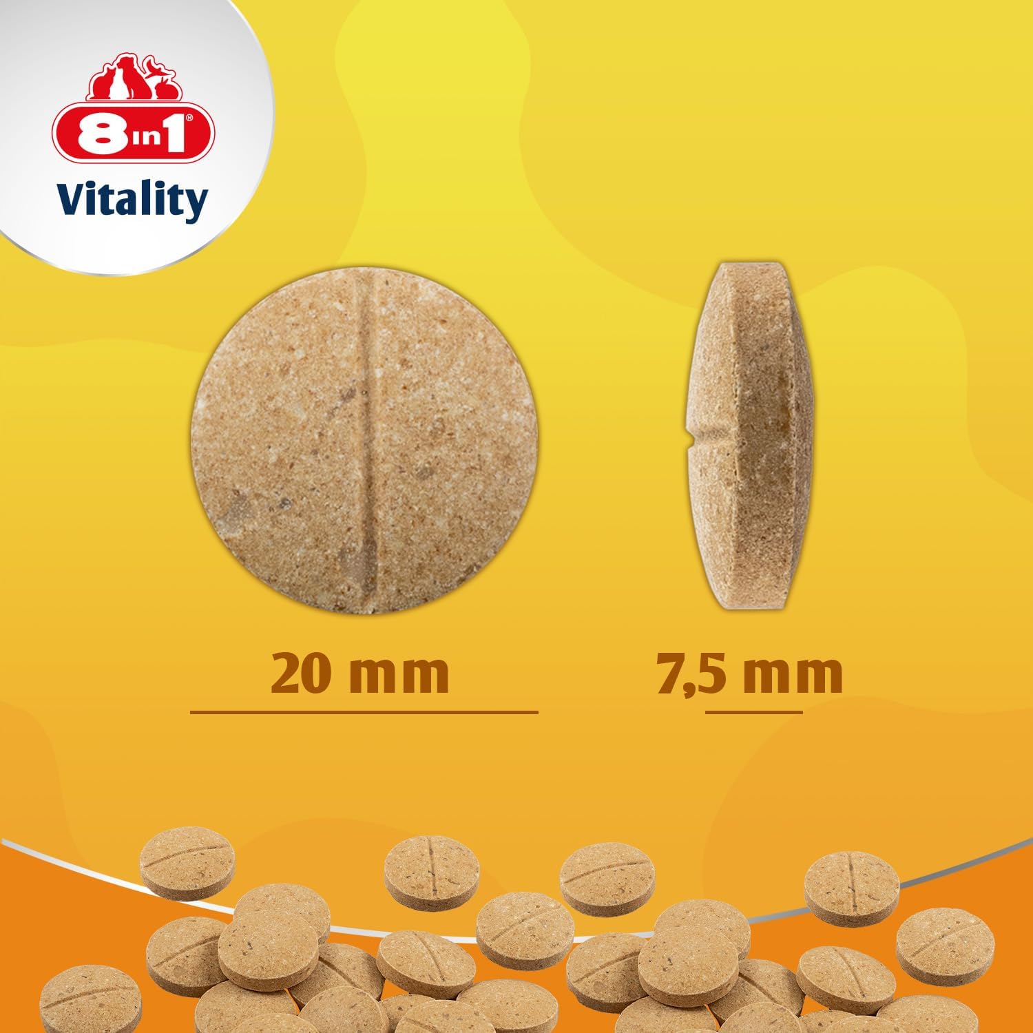 Detalle 2 de 8in1 Multivitamin Tabletten Adult – Ergänzung für erwachsene Hunde, 70 Tabletten
