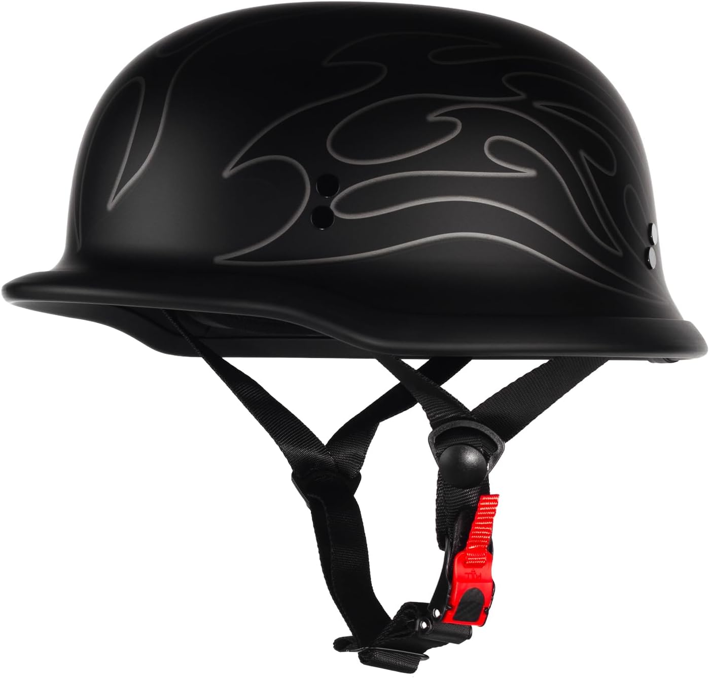 Thumbnail 6 de Crown Racing German Style Half Motorcycle Helmet (Model-308) — DOT-Approved Open-Face Retro Helmet