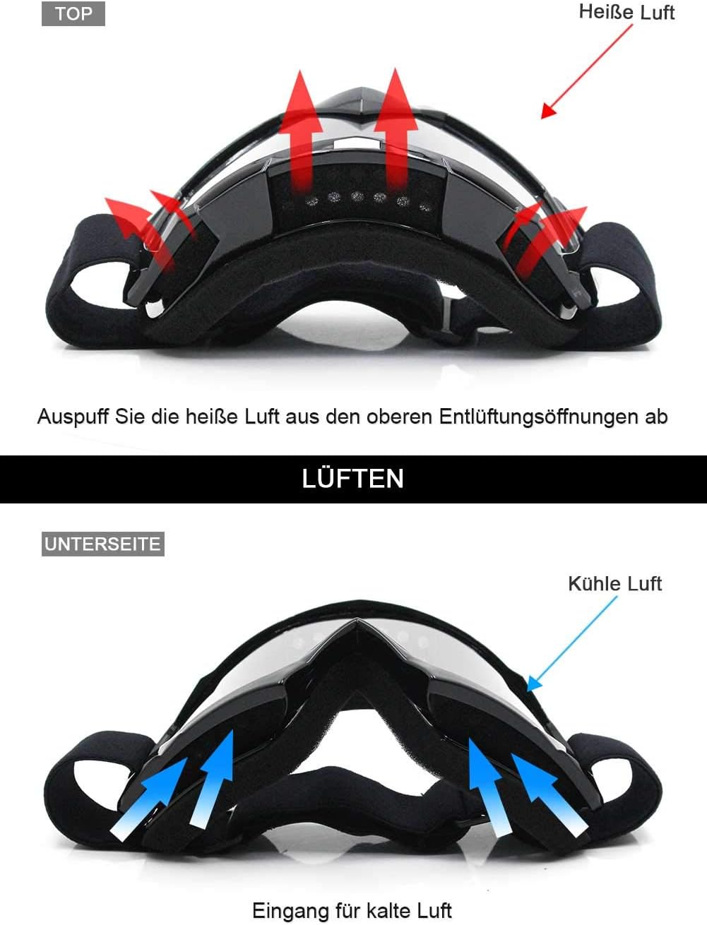 Detalle 1 de SPOSUNE Motorradbrille mit UV400, 129 g