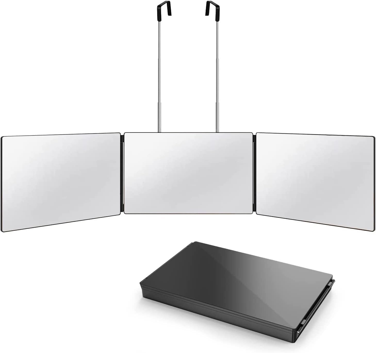 Detalle de LZONSTK 3-Way Hair-Cutting Mirror, 360° View, Hooks, Adjustable Height