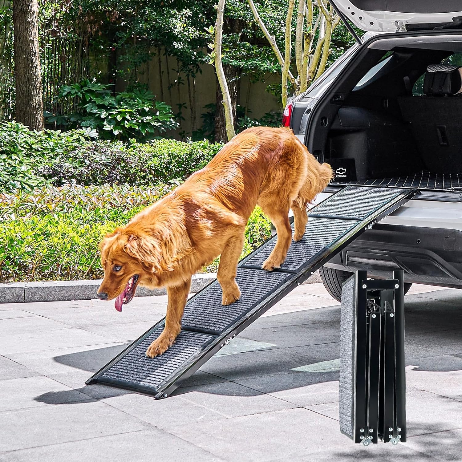 CO-Z Rampe pour Chien 160×44 cm – Rampe d’accès voiture pliable, capacité 90 kg