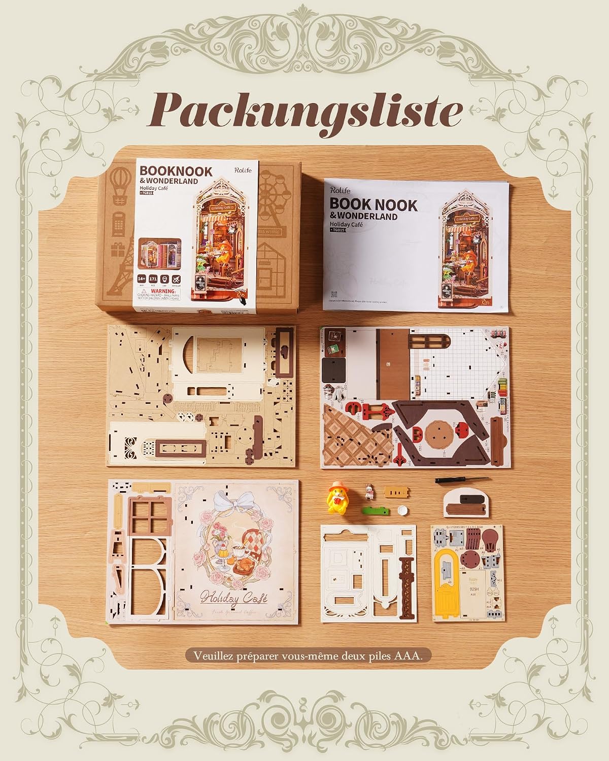 Thumbnail 6 de Rolife Book Nook Rabbit’s Coffee Holiday 171 pièces