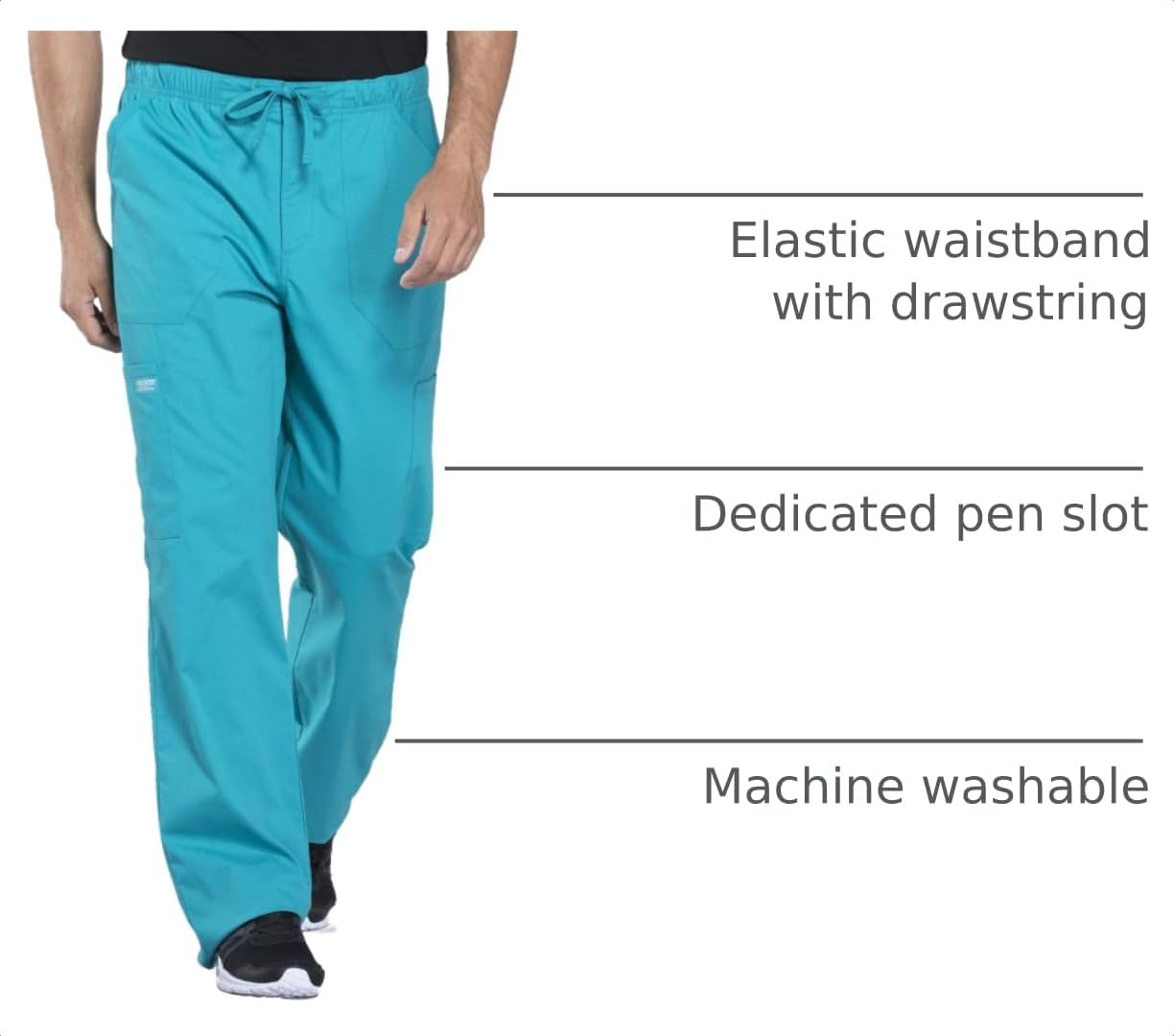 Detalle 2 de Cherokee WW190 Men’s Tapered Cargo Scrub Pants, 2-Way Stretch