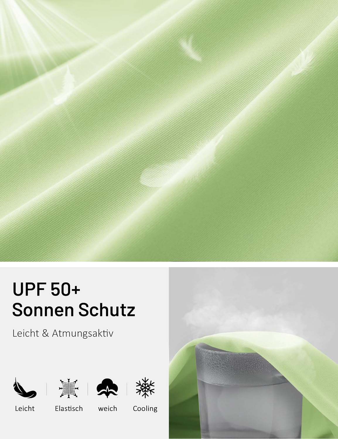 Detalle de TACVASEN Herren UV-Schutz Hoodie mit Kapuze und Daumenlöchern (UPF 50+)