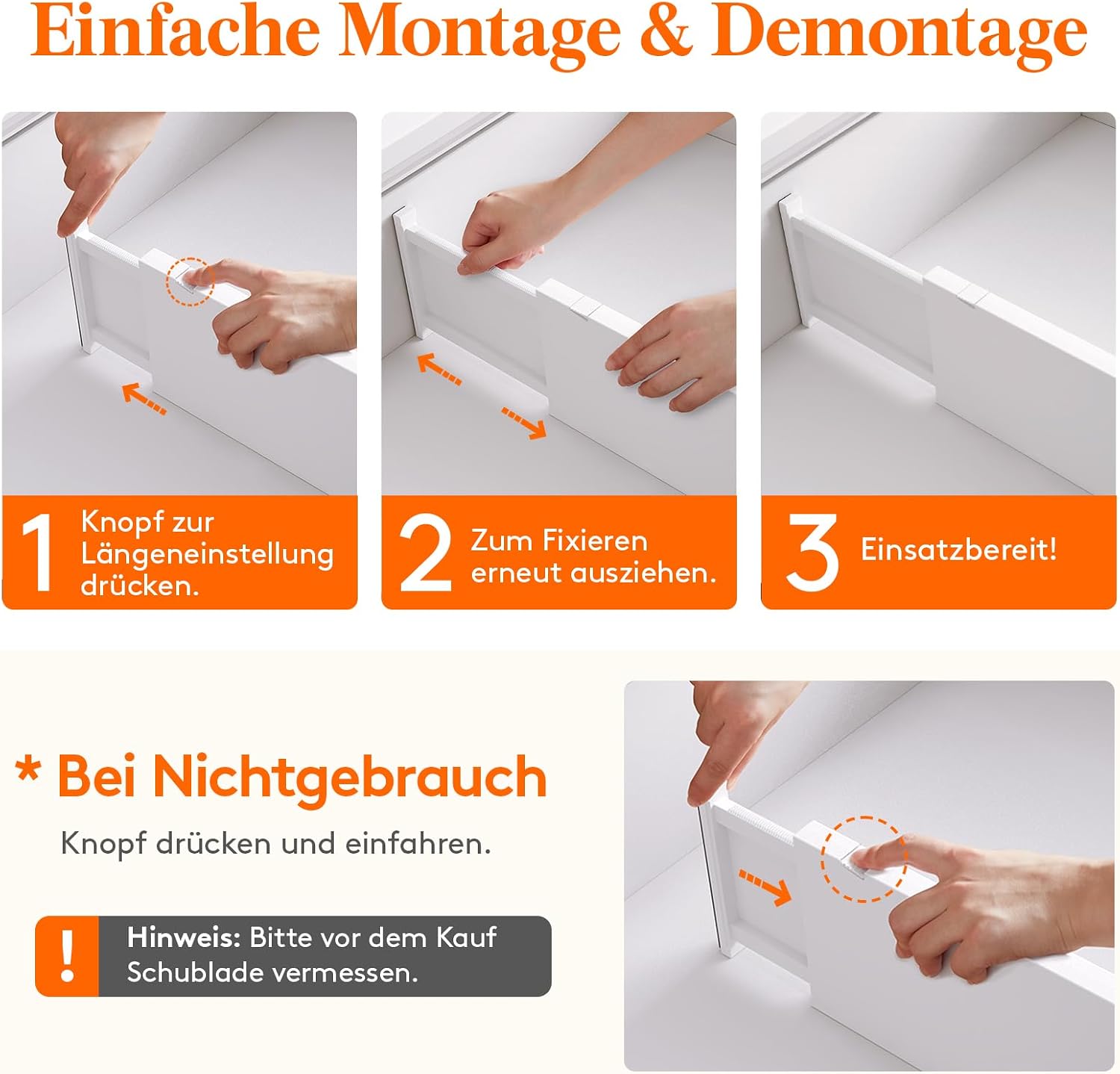 Thumbnail 5 de Lifewit 8er Schubladentrenner verstellbar 34–50 cm