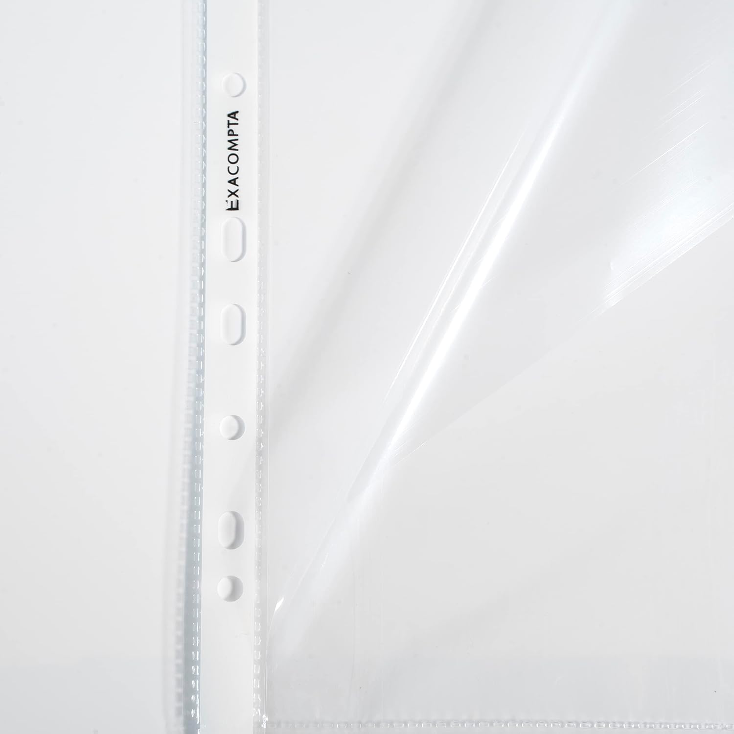 Detalle de Exacompta 5800E – Boîte de 100 pochettes perforées en Polypropylène, A4, 2 ouvertures