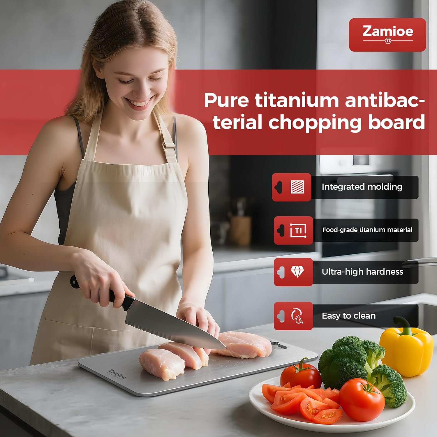 Detalle 2 de Titanium Cutting Board Set of 3