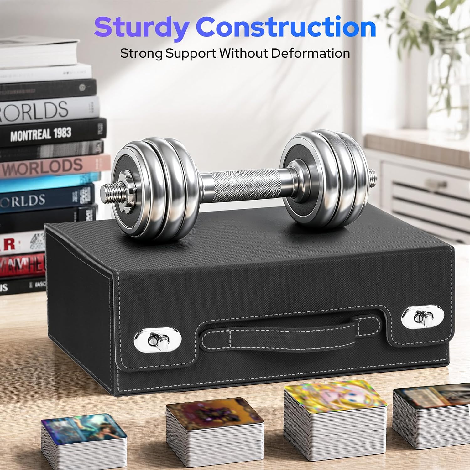 Detalle 1 de Alyvisun Pudełko 3 rzędy – deckbox z PU, zamkiem Twist-Lock i 12 przegrodami