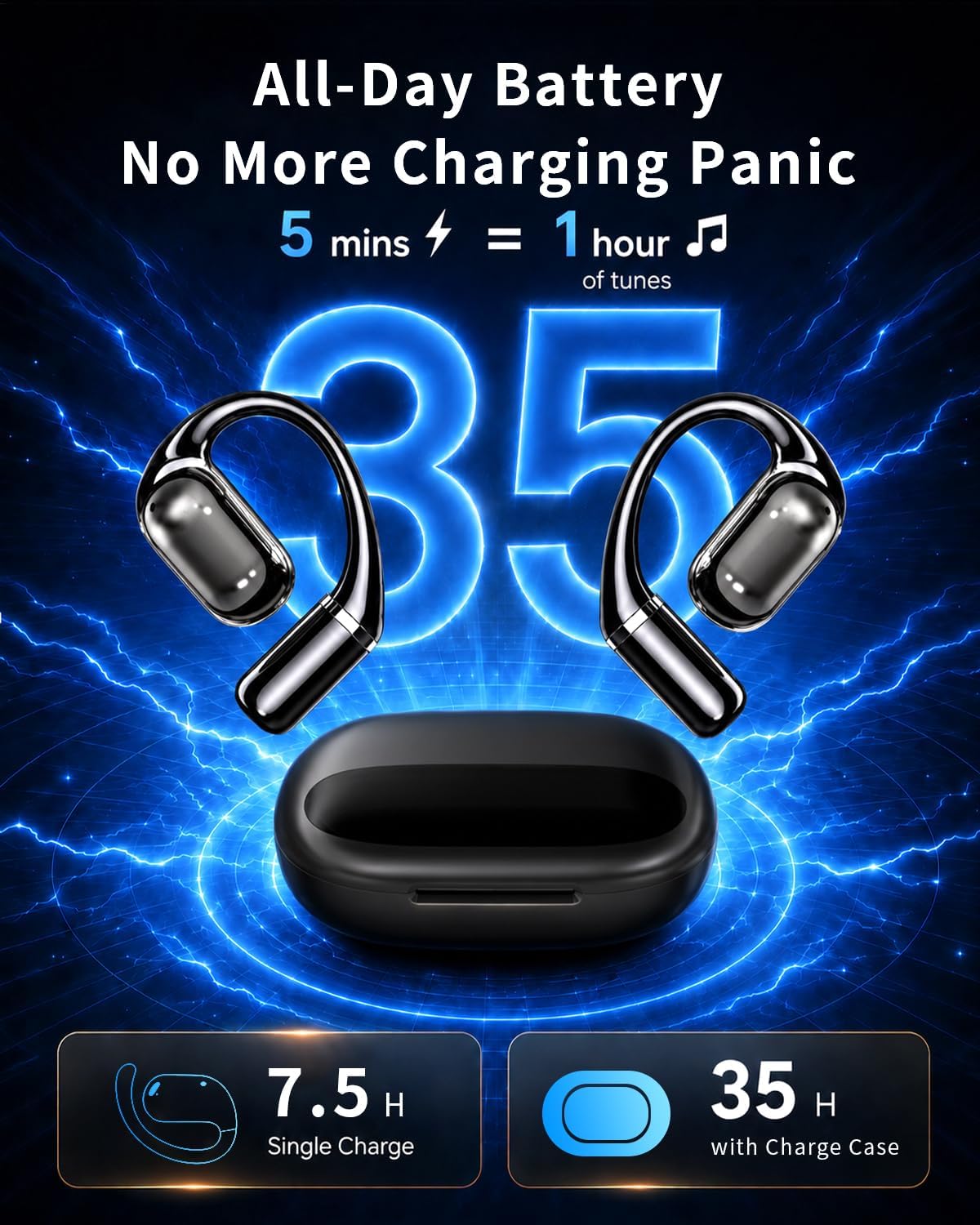 Thumbnail 6 de WHYKJTEK T22 AI Translation Earbuds, 141+ Languages, Open-Ear Design