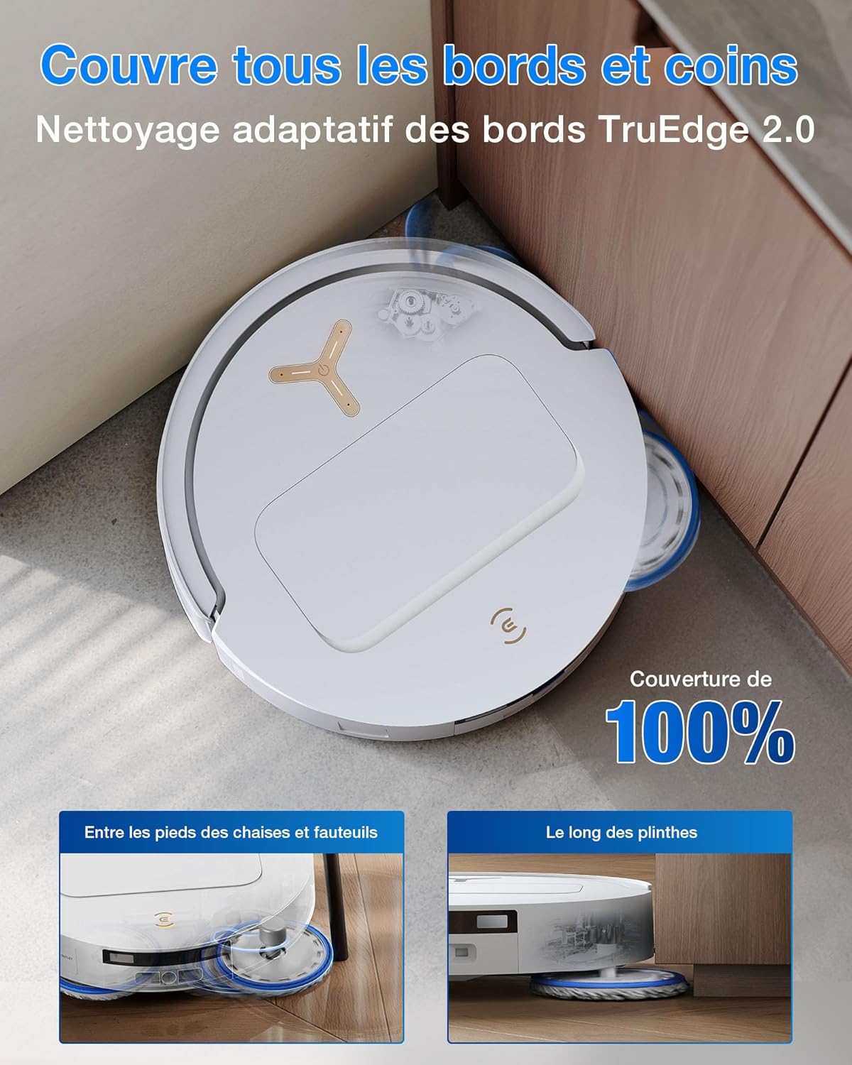 Detalle de ECOVACS DEEBOT T50 Pro Omni Gen3: aspirateur robot, lavage et station tout-en-un