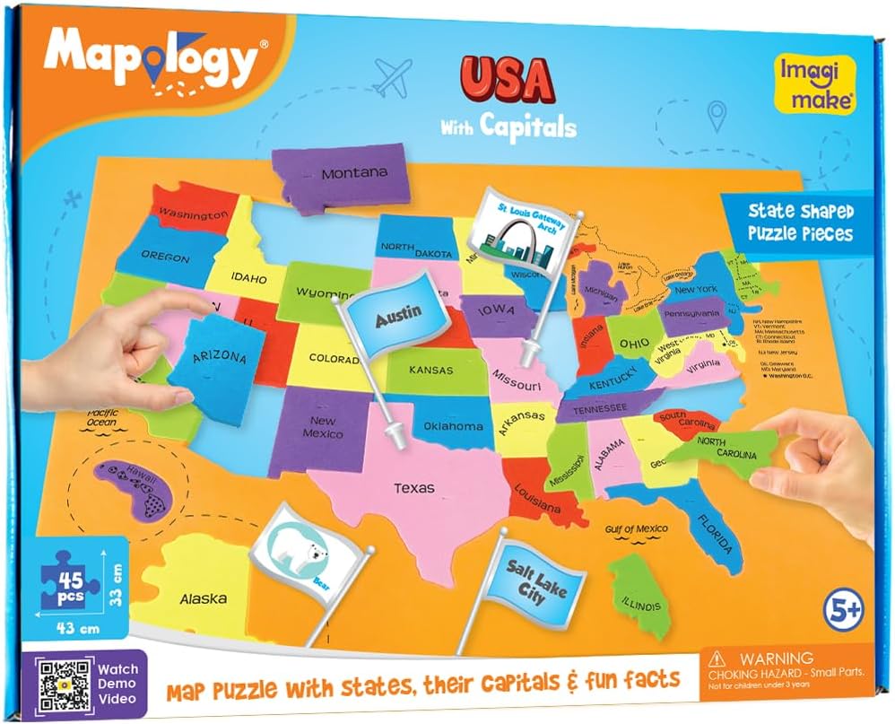 Thumbnail 1 de Imagimake Mapology USA Map 50-piece 🧩