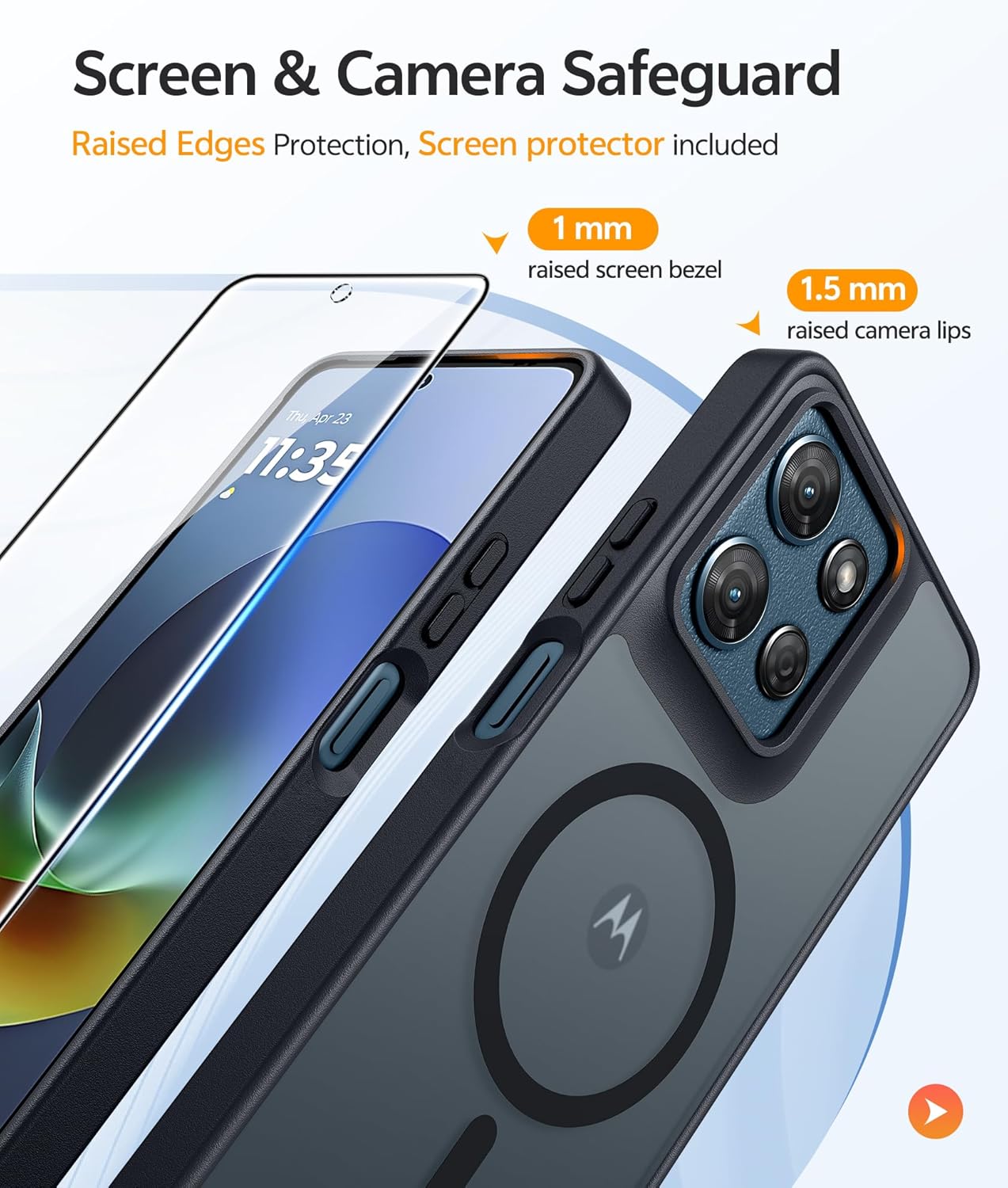 Detalle de FNTCASE Moto G Play 2026 / G 2026 / G 2025 Case, Magnetic, Matte, with Screen Protector