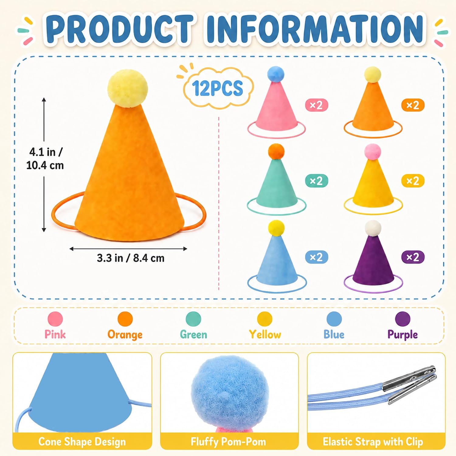 Thumbnail 5 de Doiitlyu Pet Party Hats 12-Pack