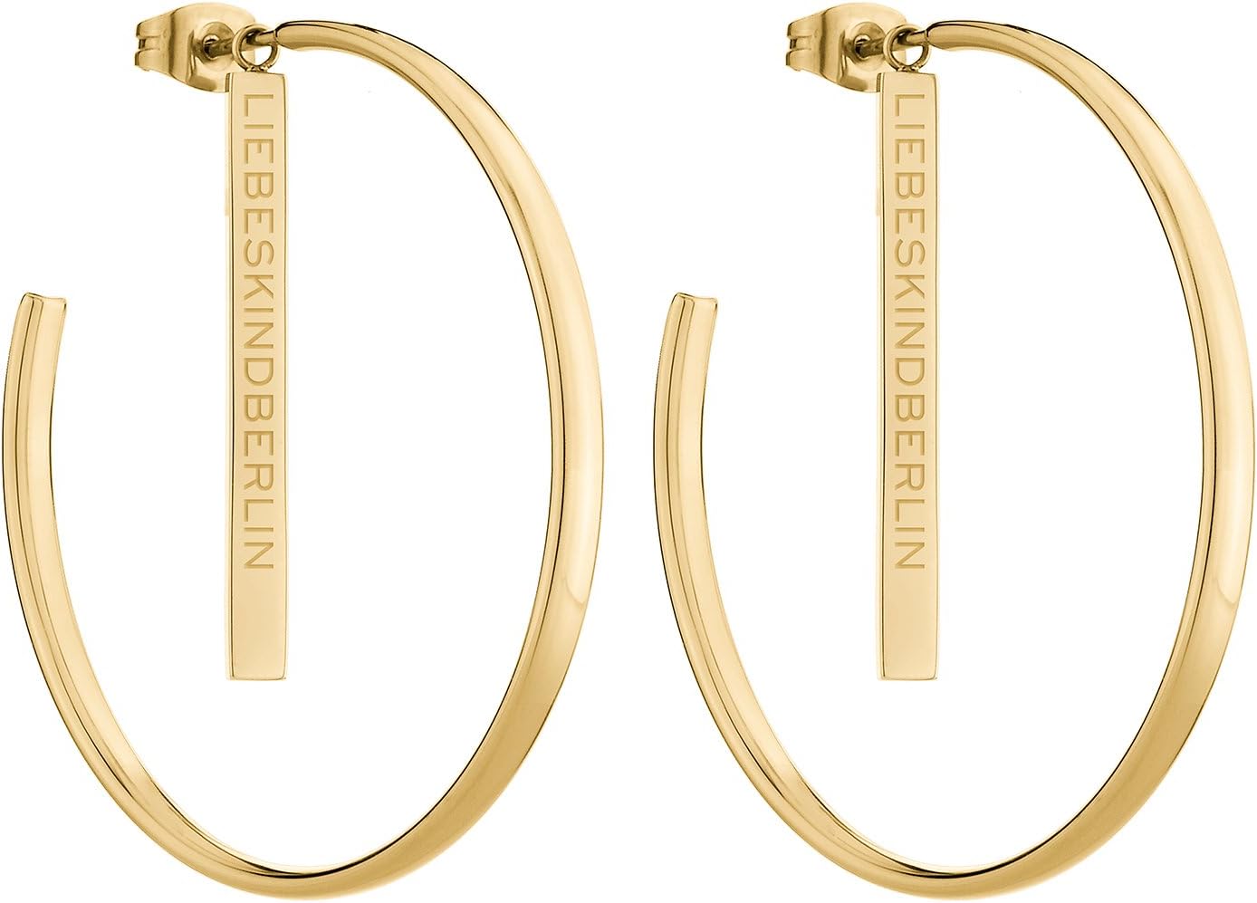 Thumbnail 6 de LIEBESKIND BERLIN Damen Creolen „Basic“ aus Edelstahl – zum Ein- und Aushängen (M & L) in Silber, Gold, Roségold & Schwarz