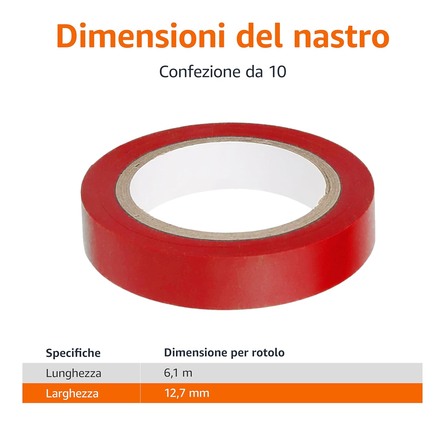 Thumbnail 5 de Amazon Basics Nastro isolante 1,3 cm x 6 m, confezione da 10