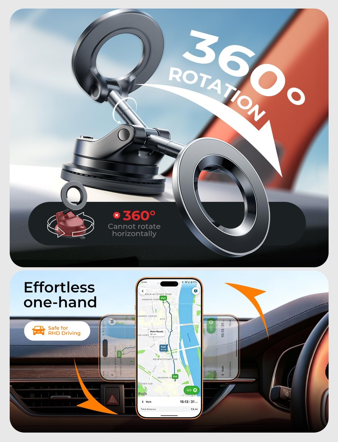 Thumbnail 4 de LISEN Magsafe Car Mount magnetic phone holder