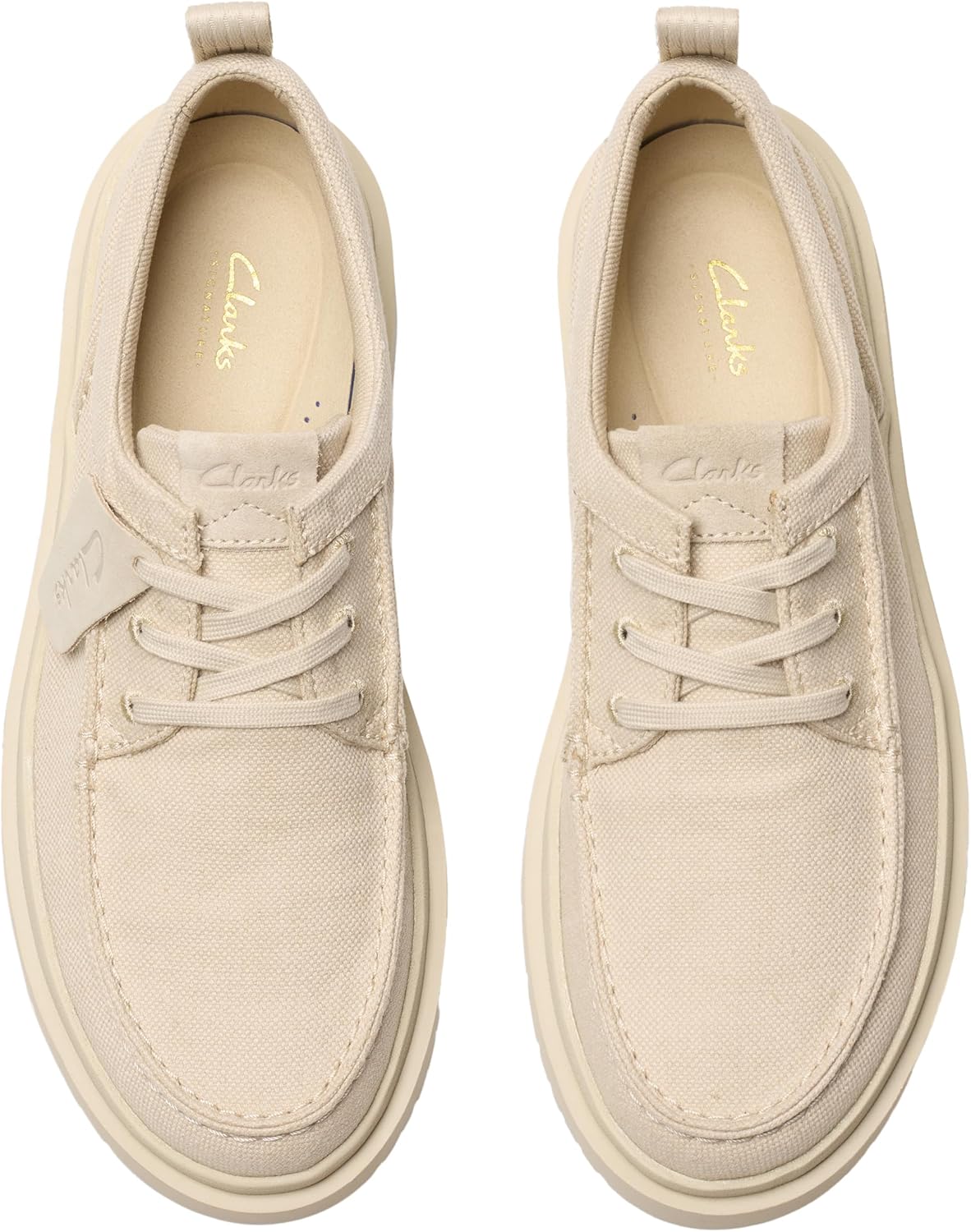 Thumbnail 5 de Clarks Polden MOC SHOESHomme – Chaussures bateau en toile off-white, confort et simplicité