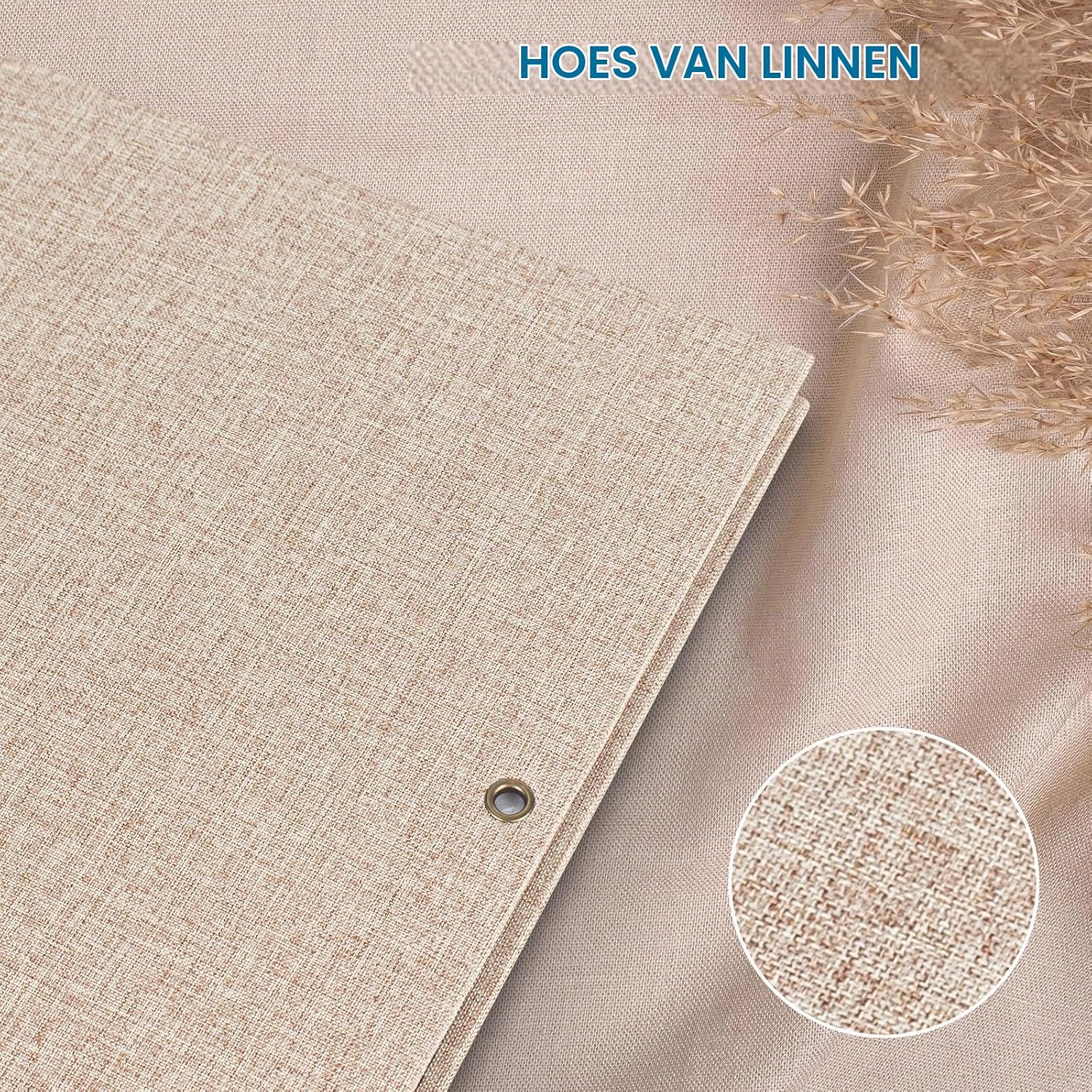 Detalle de AIOR YMFM-WH zelfklevend fotoalbum met linnen kaft, 60 witte pagina’s