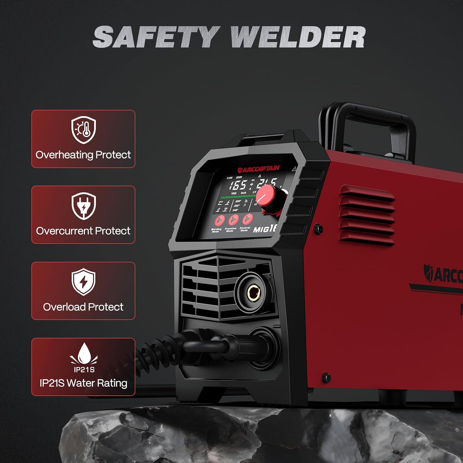 Detalle 2 de ARCCAPTAIN MIG165 165A 4-in-1 MIG Welder, 110V/220V