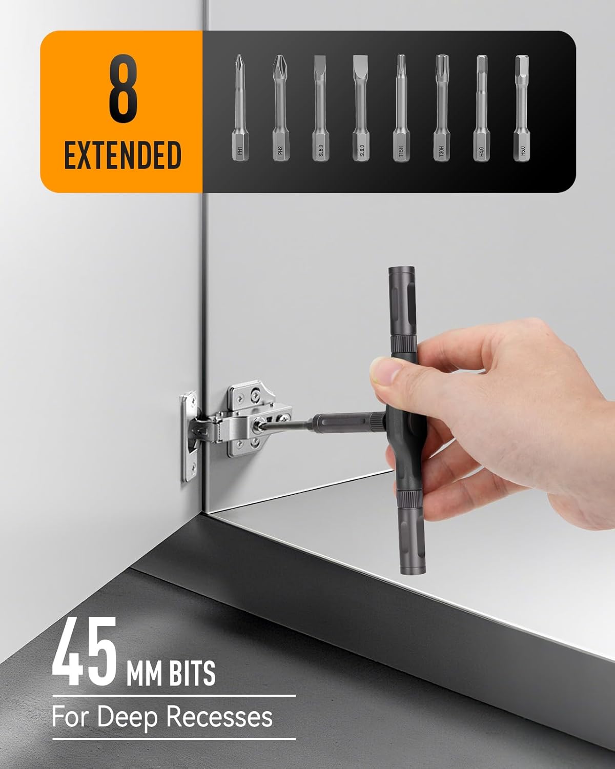Thumbnail 3 de KELIN 42-in-1 Magnetic Ratchet Screwdriver Set (S2 steel bits, 58-tooth ratchet) — Secret Santa gift idea