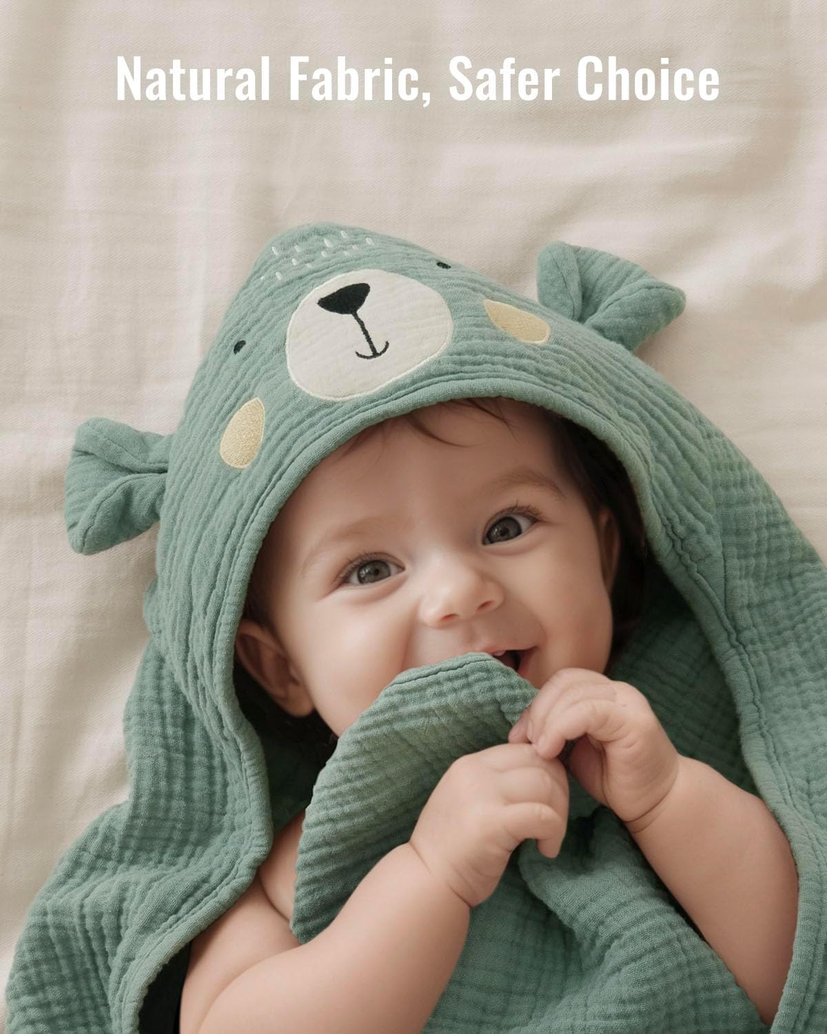 Detalle de Blissful Diary Muslin Baby Hooded Towel 32