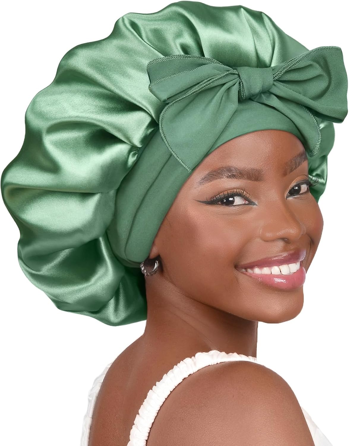 Thumbnail 6 de YANIBEST Satin Schlafhaube für Damen – Doppellagige Schlafmütze mit verstellbarem Band