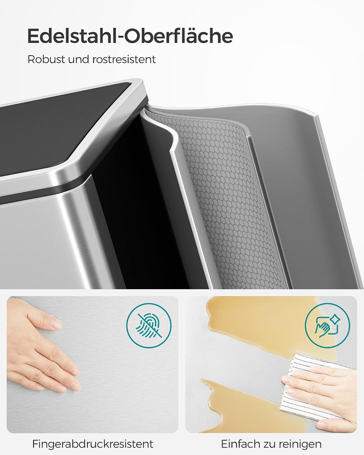 Detalle 2 de SONGMICS LTB730E80 Mülltrennsystem 2x40 l