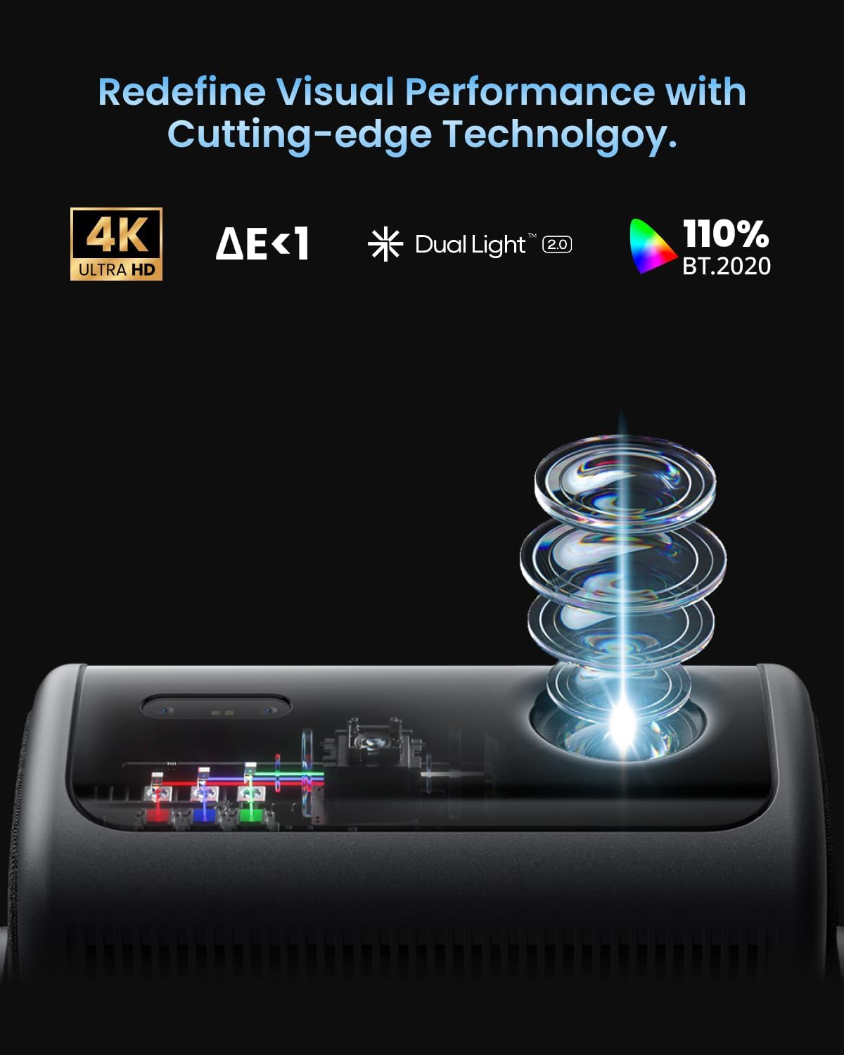 Detalle de Dangbei MP1 MAX 4K projector, 3100 ISO lumens
