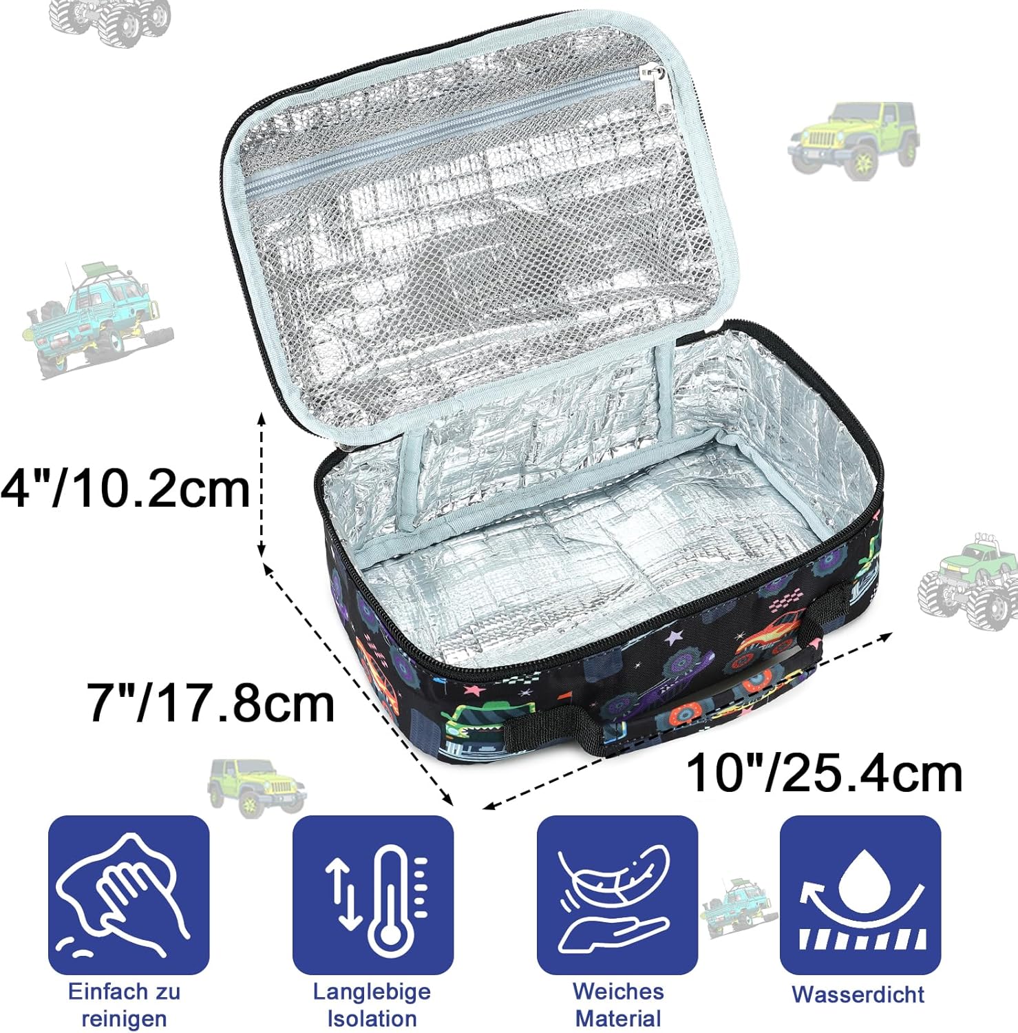 Thumbnail 2 de LEDAOU Kinder-Lunchtasche 5L mit Reißverschluss – isolierte Thermotasche für Schule, Wandern & Arbeit