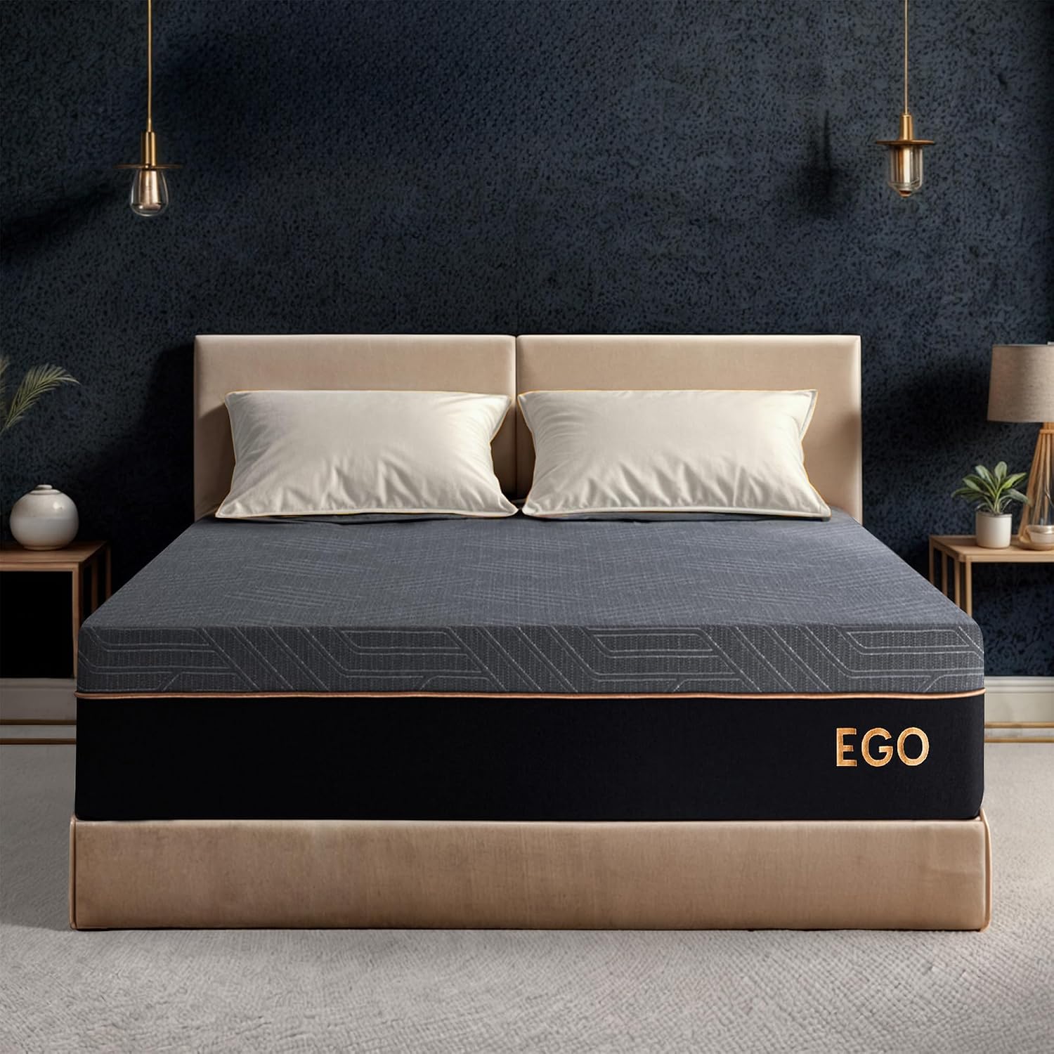 Detalle de MLILY EGOHOME 12Q-COOLGEL Queen Mattress, 12-Inch Copper Gel Memory Foam