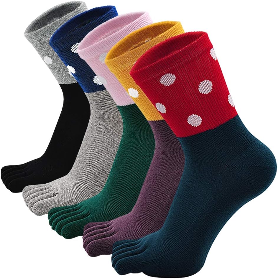 Chaussettes à doigts pour femme – 5 doigts en coton, respirantes et confortables (4/5 paires)