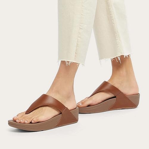 Thumbnail 1 de Fitflop Women's Lulu Leather Flip Flops – Toe-Post Sandals with Natural Arch Support