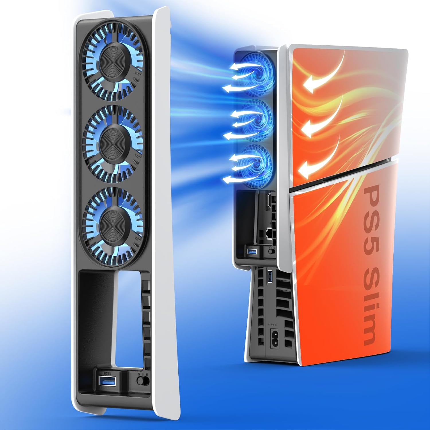 Detalle de QYCHHJ PS5 Slim adjustable cooling fan 2-speed