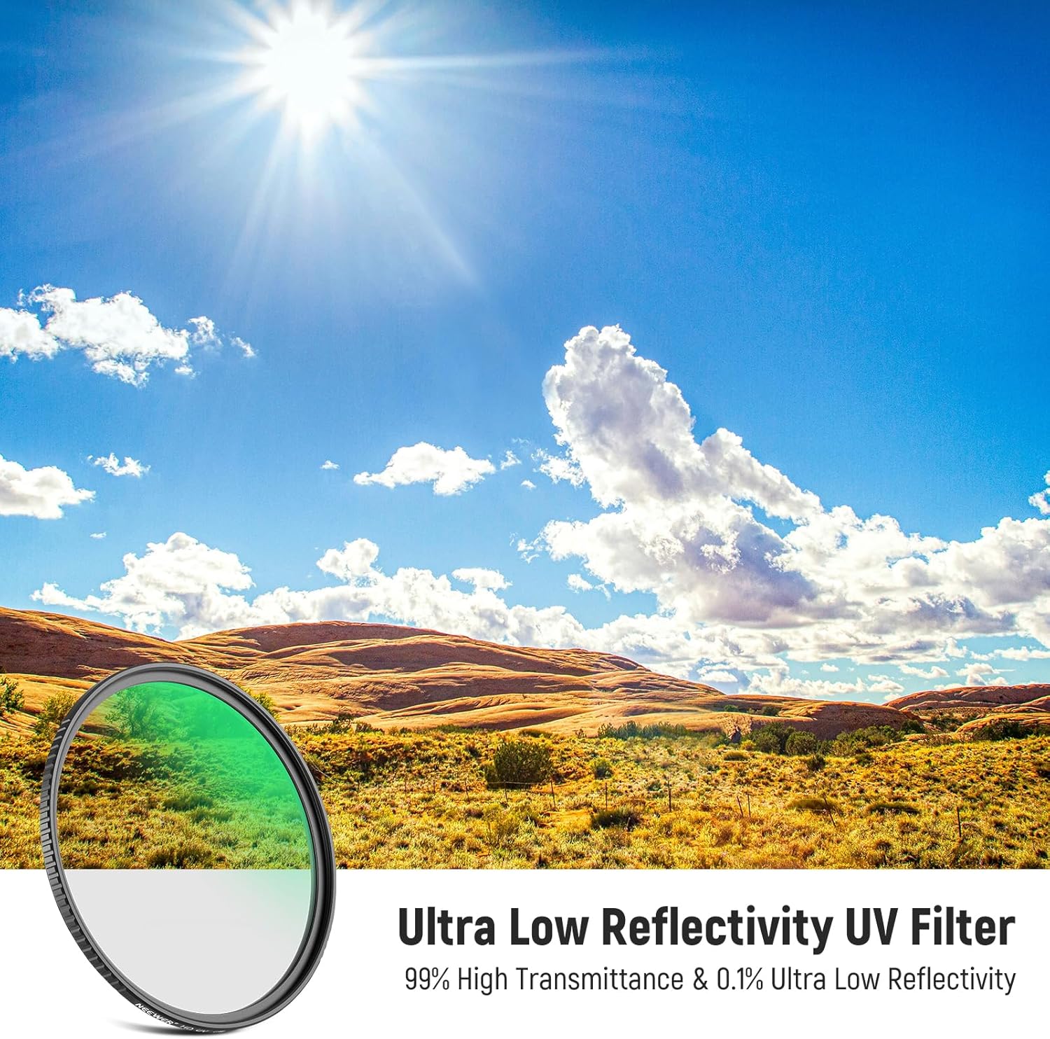 Thumbnail 1 de NEEWER 82mm Ultra Low Reflectivity UV Lens Filter – UV Protection with Multi‑Resistant Coating