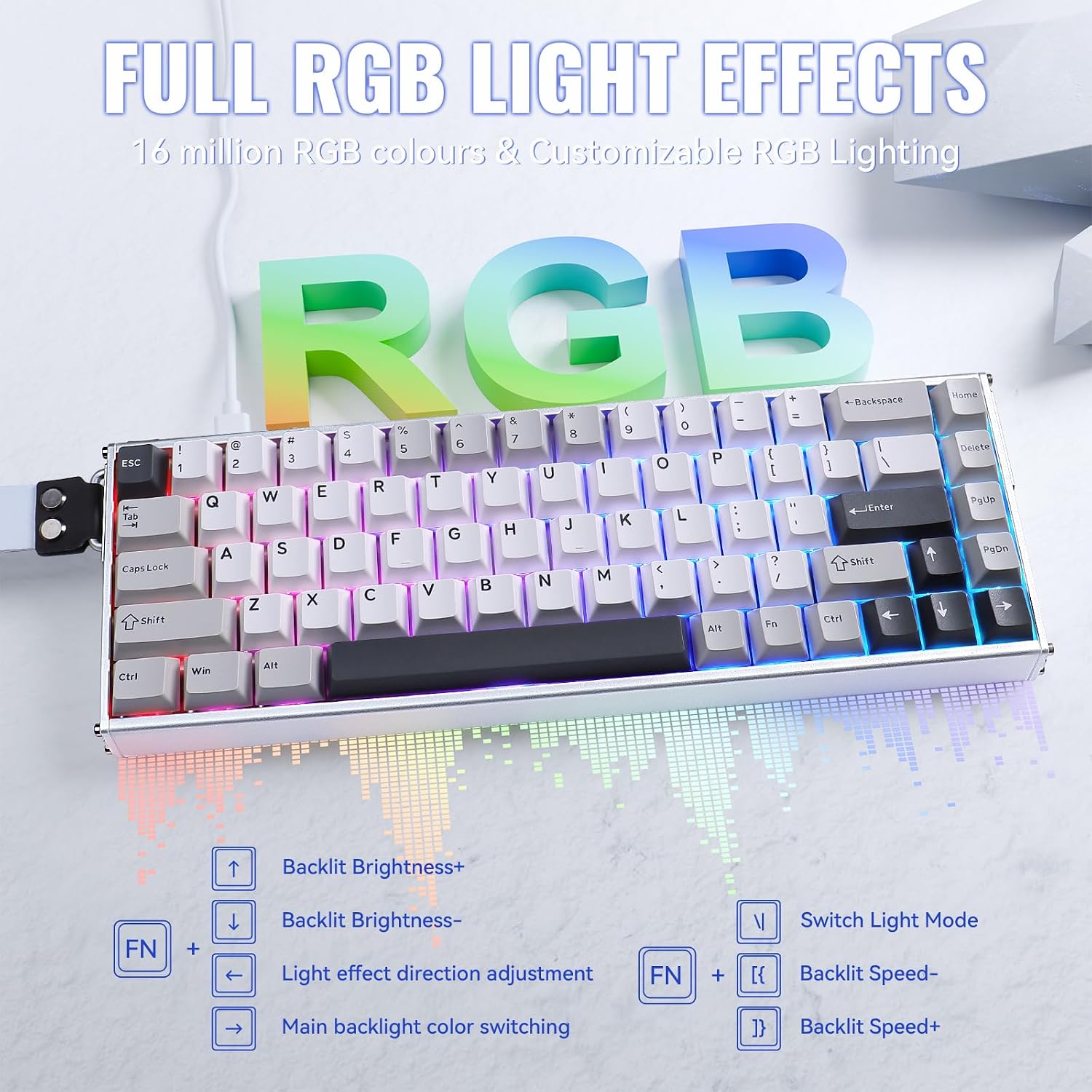 Detalle 2 de Attack Shark X68MAX HE 60% gaming keyboard