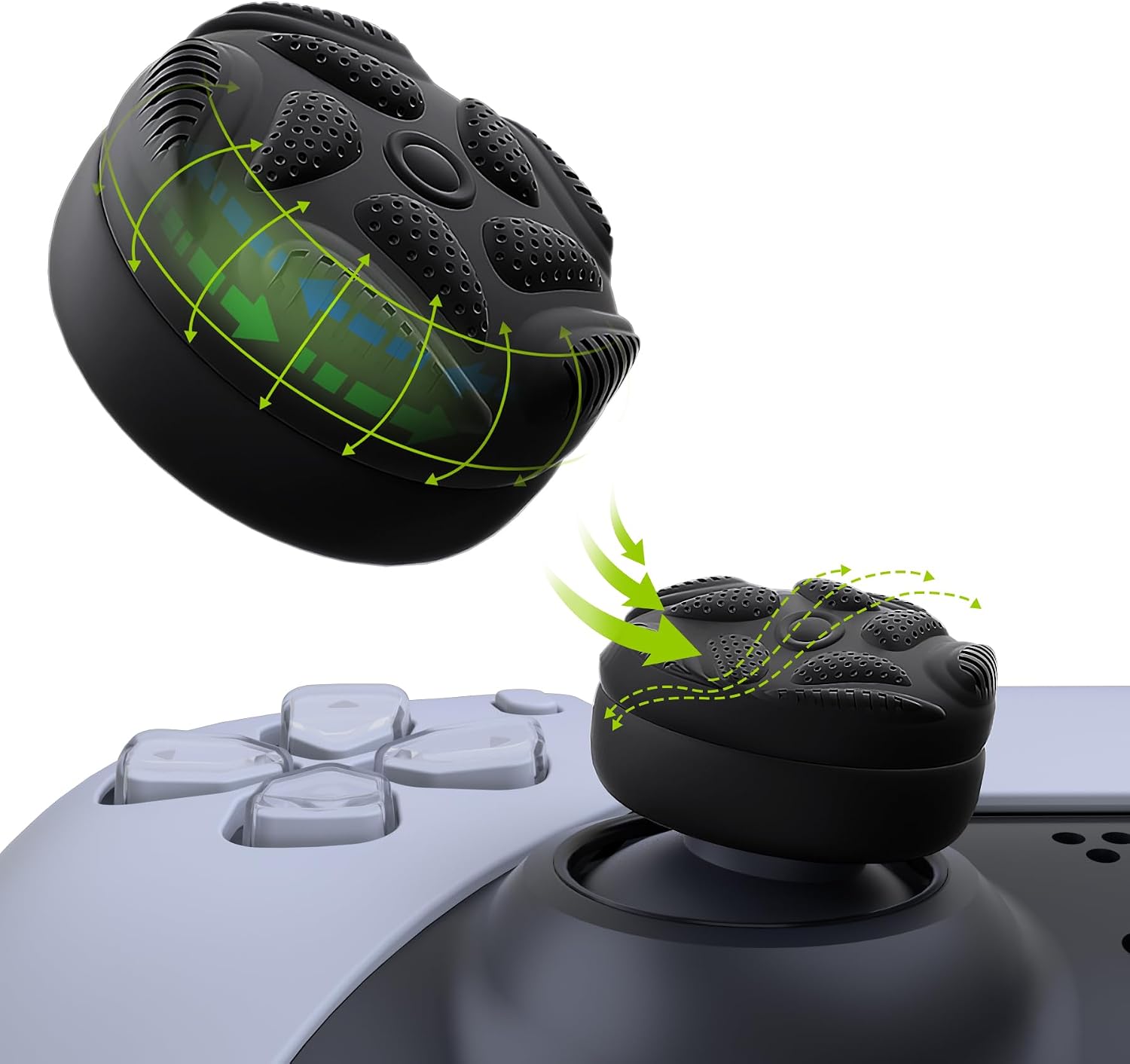 Detalle de PlayVital Thumbstick Caps Regentropfen Textur
