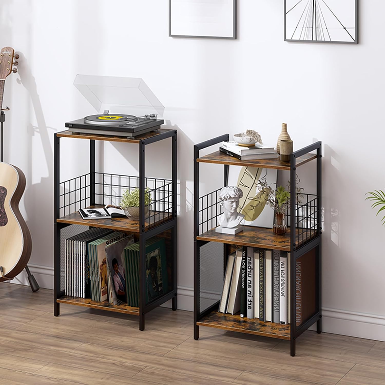 Thumbnail 6 de Huhote Record Player Stand 3-tier vinyl storage ๐