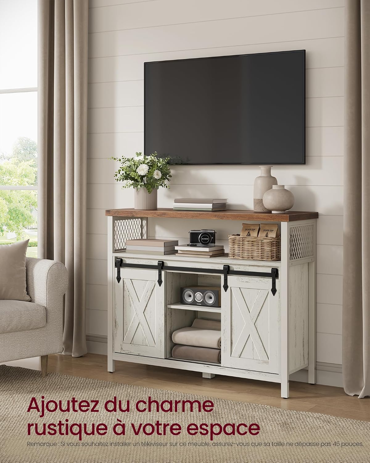 Thumbnail 6 de VASAGLE Daxton LSC092W01 dressoir met schuifdeuren en verstelbare legplanken