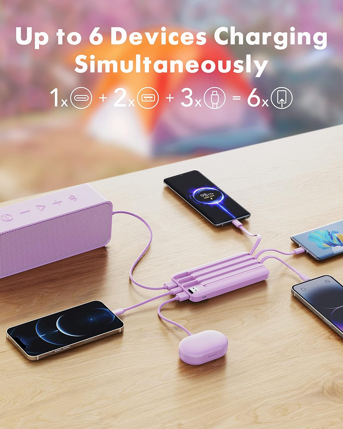 Thumbnail 2 de Charmast Power Bank with Built-in Cables X4