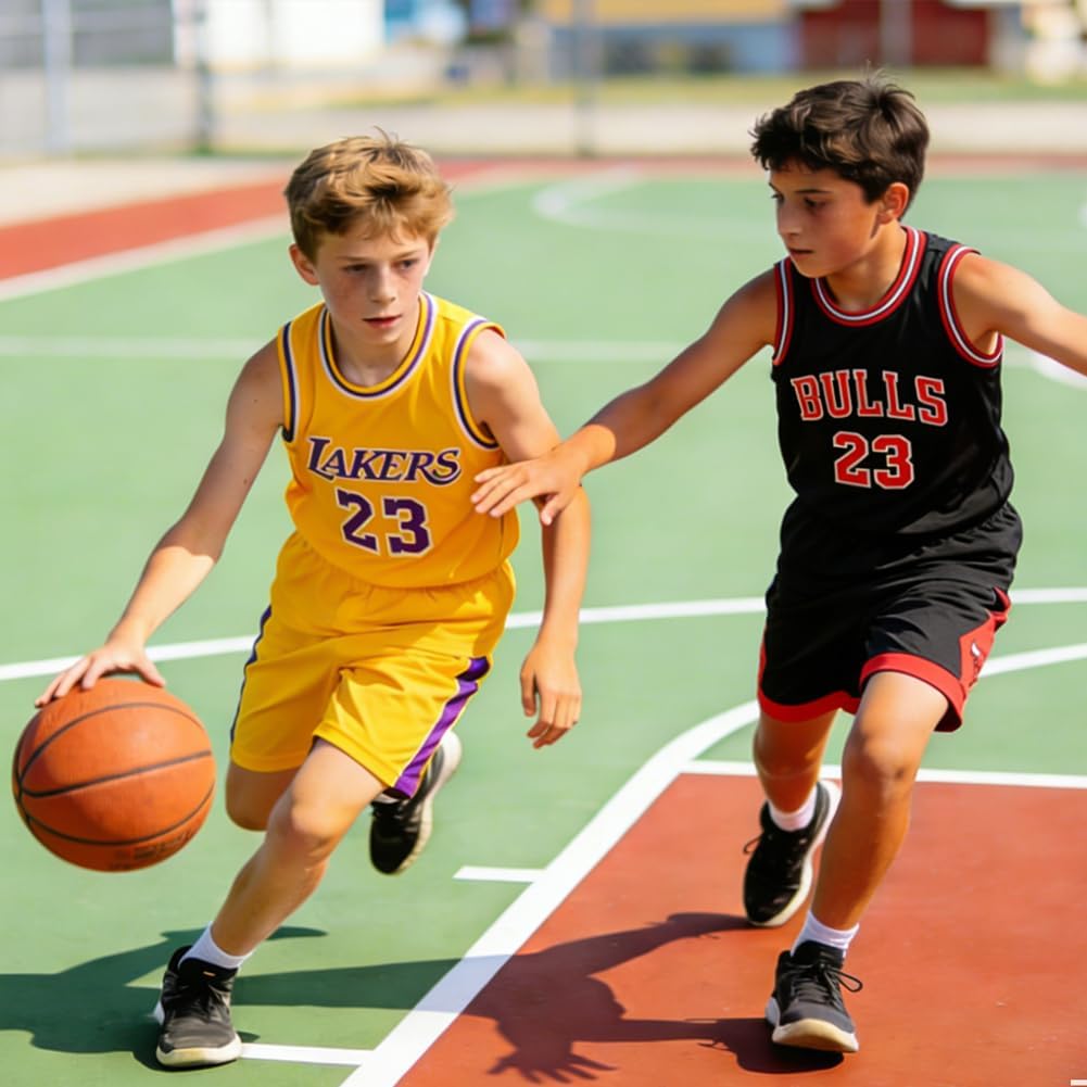 Thumbnail 6 de BSBUY 2Pcs Basketball Magliette Senza Maniche e Short Set per Bambini e Ragazzi