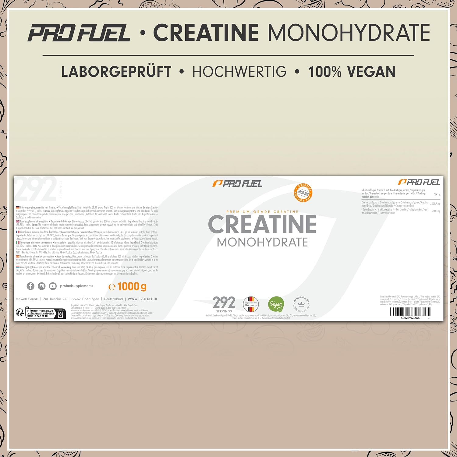 Thumbnail 5 de Creatin Monohydrat Pulver 1kg vegan