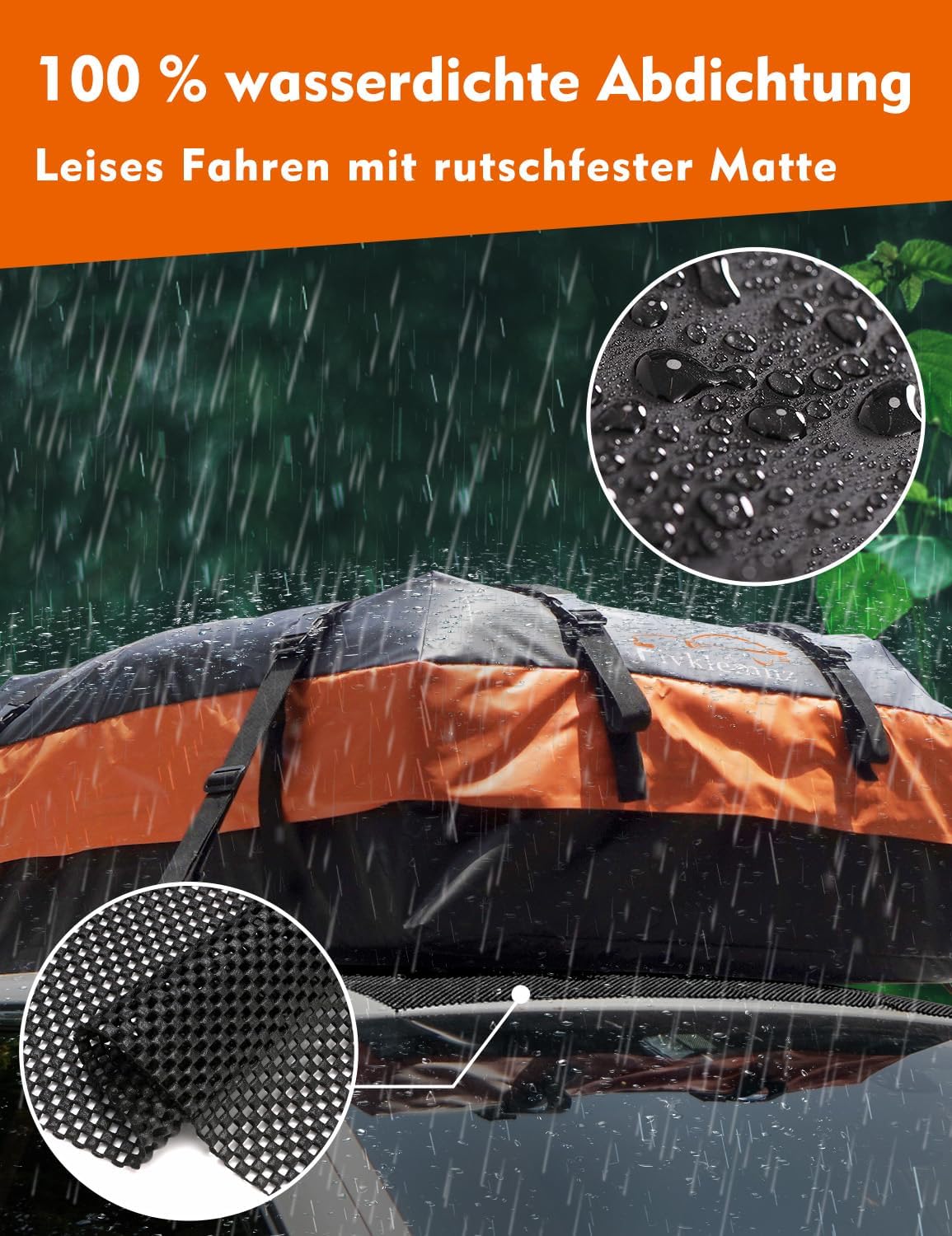 Thumbnail 1 de FIVKLEMNZ Dachbox Auto für Dachgepäckträger – wasserdichte Dachtasche inkl. Anti-Rutsch-Matte, Gurte & Schloss