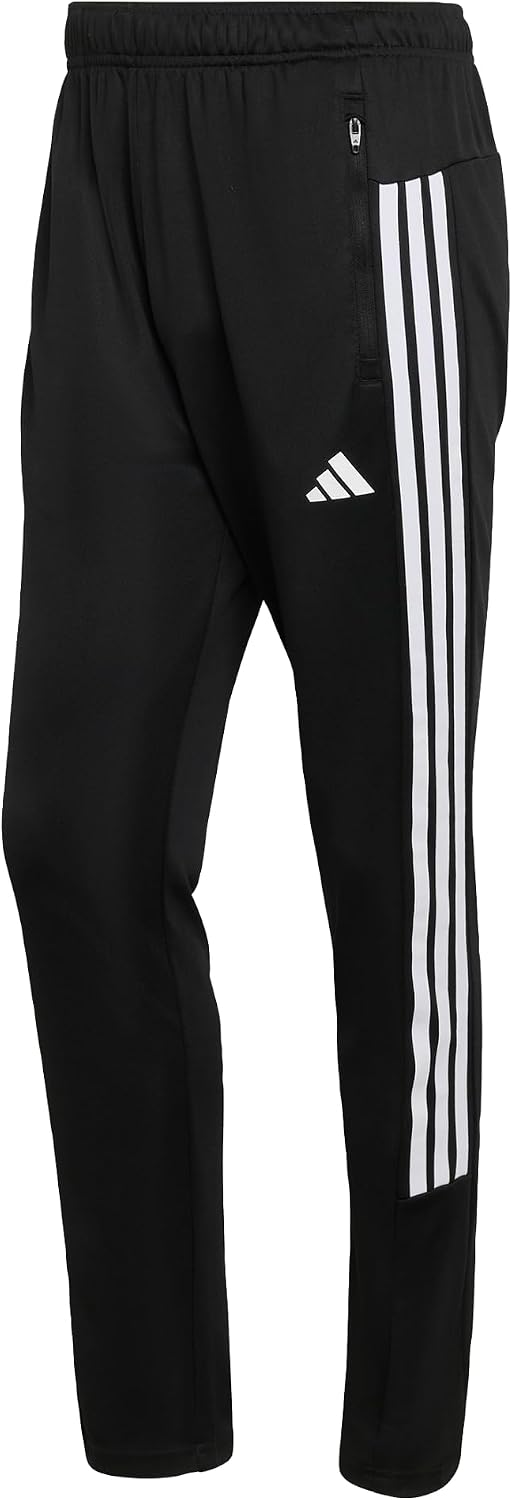 Detalle de adidas Herren Workout Essentials All-Set 3-Stripes Knit Pants – Schwarz/Weiß, Gr. L