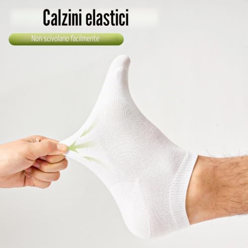 Detalle de SukModen 12/24 Paia di Calzini da Sneaker in Bamboo Unisex – Traspiranti, Rinforzati e Antiodore