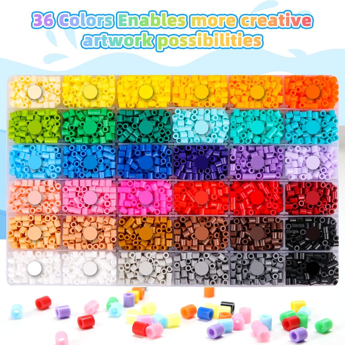 Thumbnail 6 de Meland FuseBeads-01 5mm Fuse Bead Kit, 11,000 Beads in 36 Colors