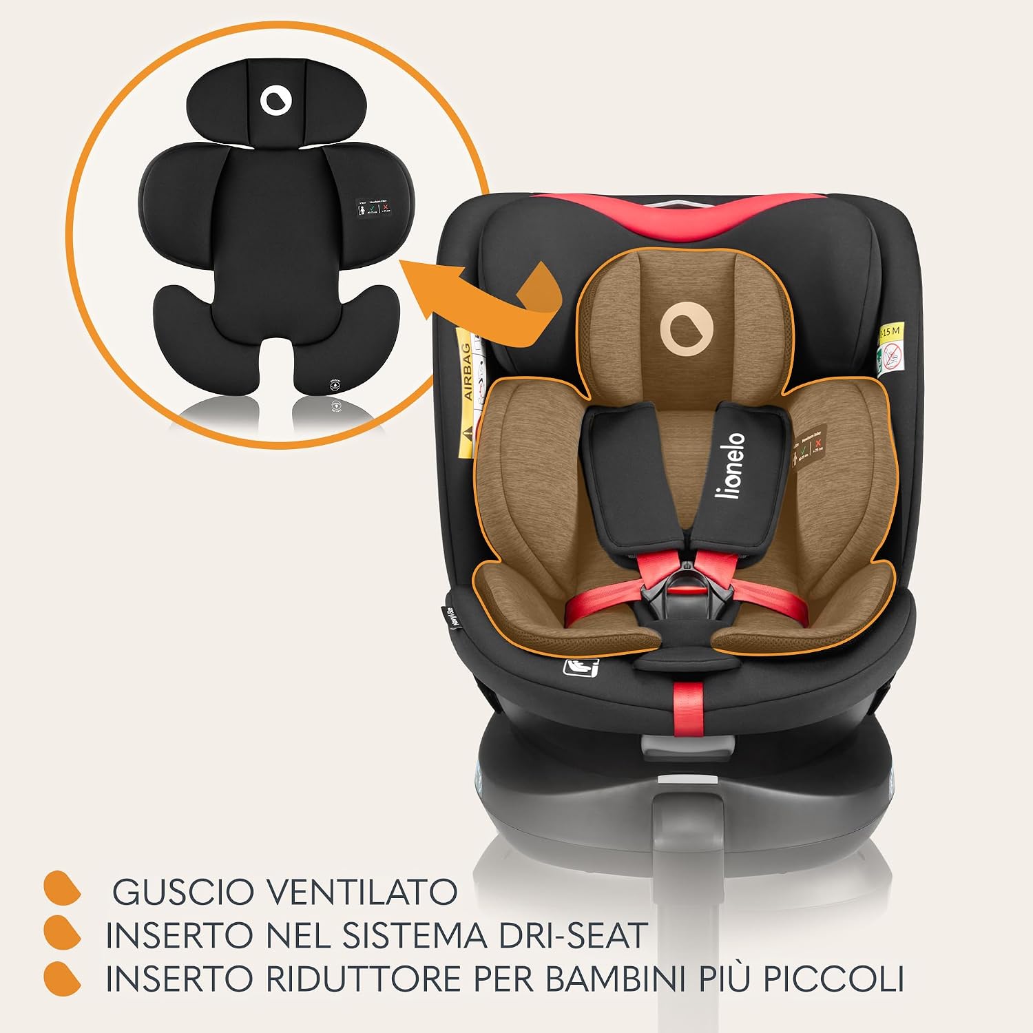 Thumbnail 4 de LIONELO NAVY i-Size: seggiolino auto girevole a 360° con ISOFIX, reclinabile e supporto a 360°, per bambini 40–150 cm (0–12 anni)