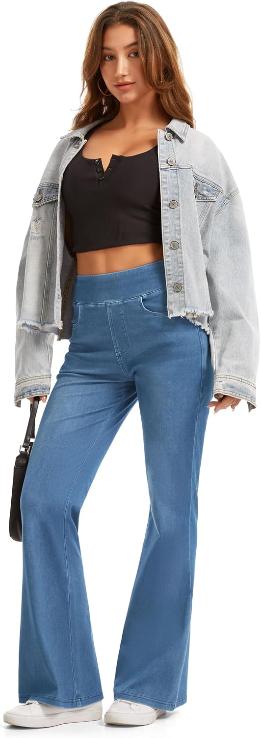 Thumbnail 5 de THE GYM PEOPLE Women's Flare Denim Jeans, 29"/31" Inseam, High Waist